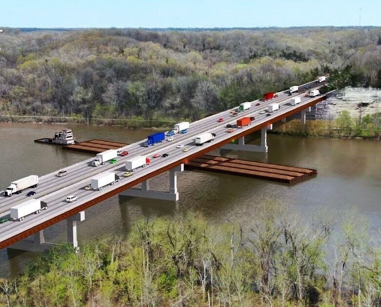 A rendering of the new Rocheport Bridge on Interstate 70 over the Missouri River.