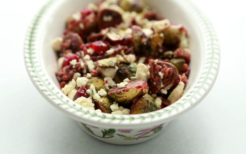 PanSeared Brussels Sprouts with Cranberries and Pecans