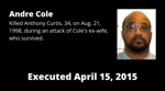 Executed April 15, 2015: Andre Cole