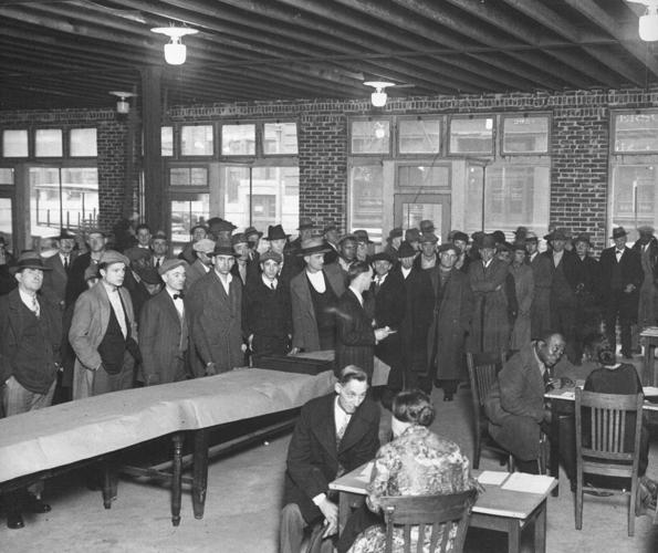 Unemployed men during Great Depression, 1930