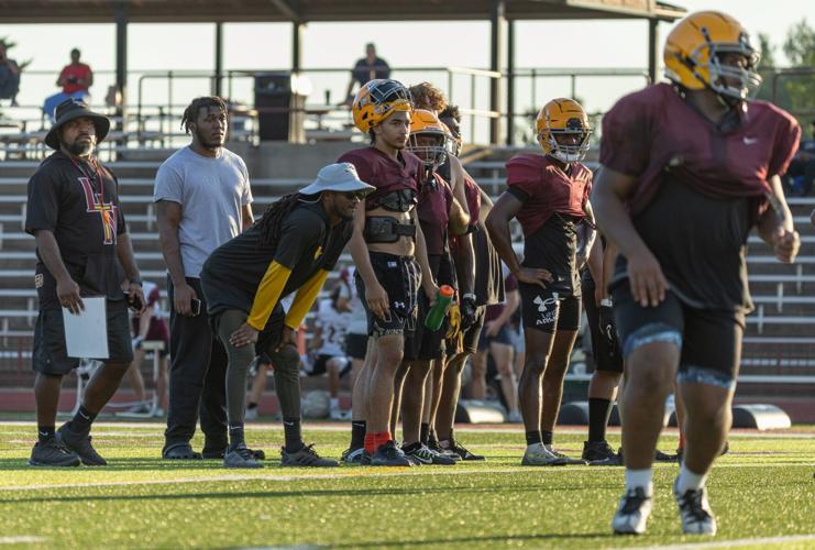 Football practice at De Smet