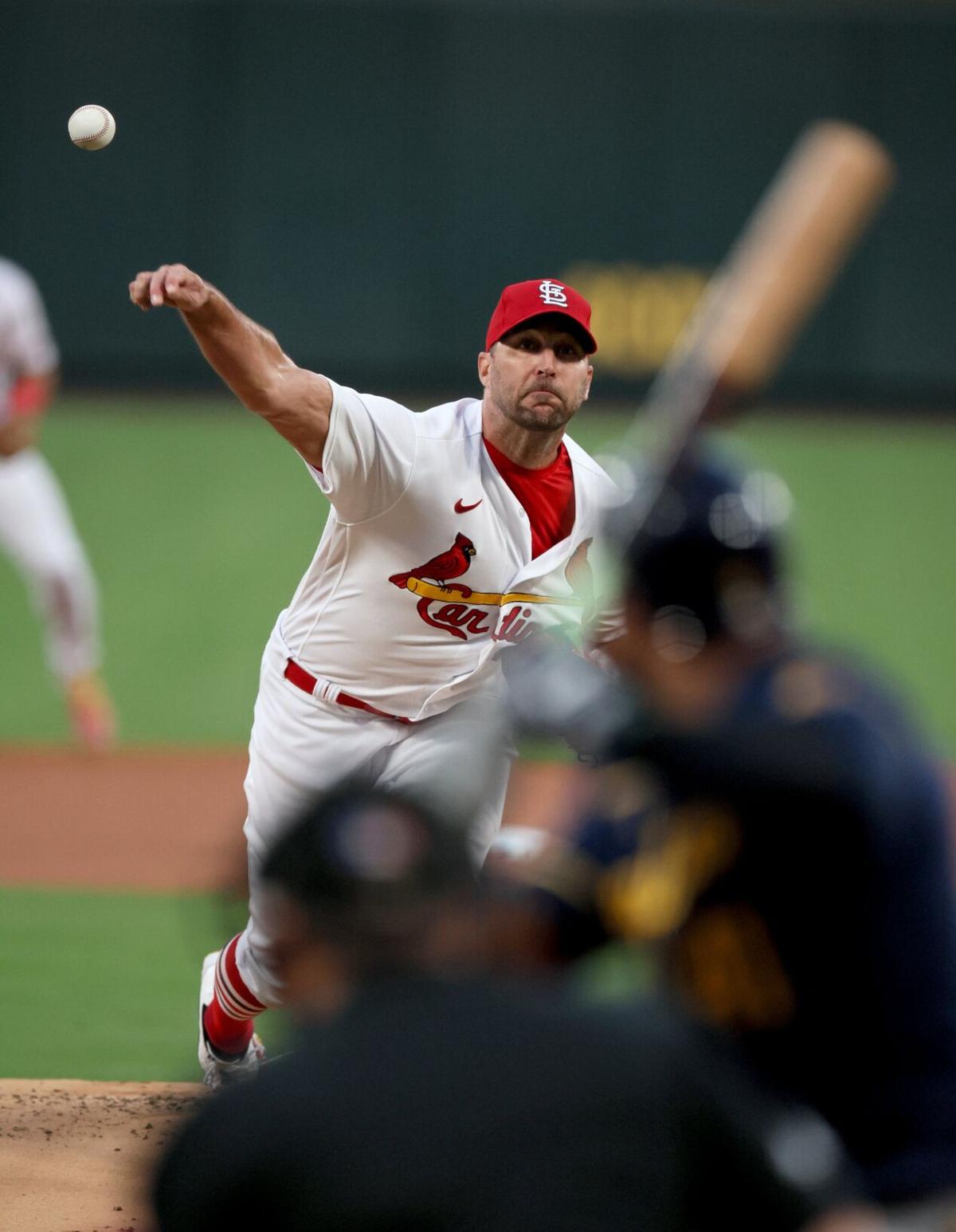 Pitcher John Smoltz of the St. Louis Cardinals delivers a pitch