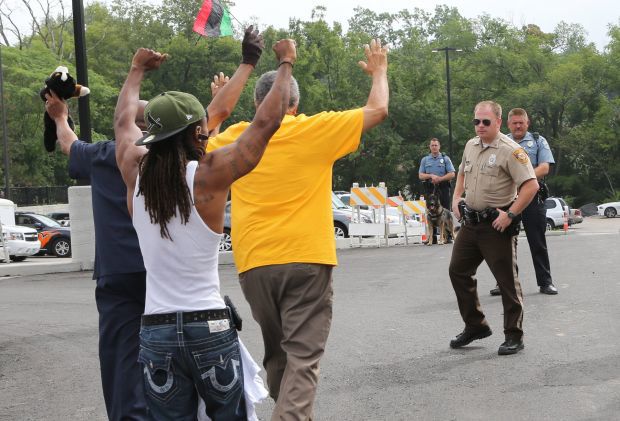 People protest the shooting of Michael Brown