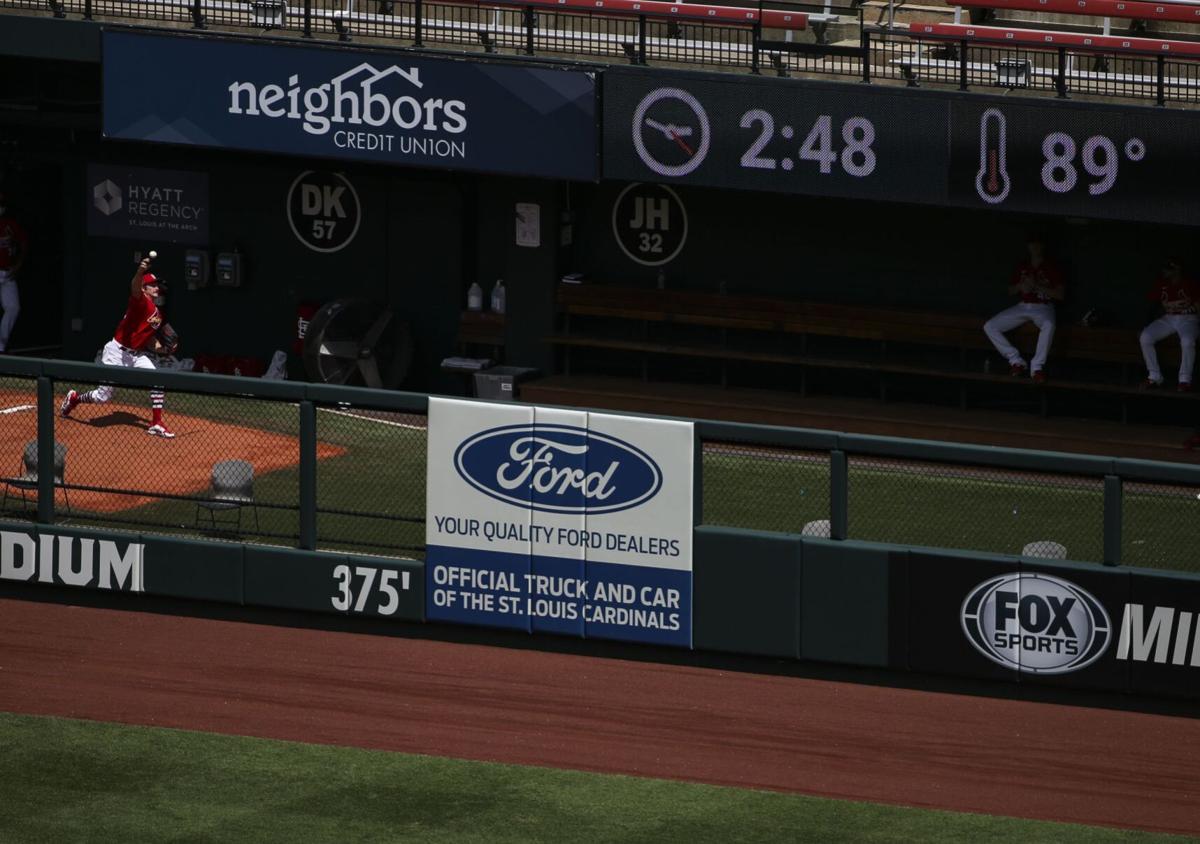 Cardinals play the Royals in an exhibition game at Busch Stadium