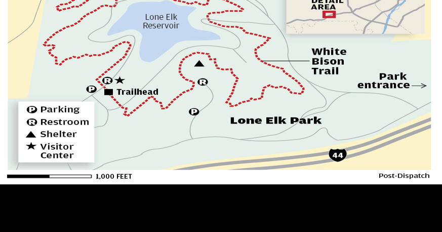 Lone Elk Park Map White Bison Trail In Lone Elk Park Map | Media | Stltoday.com