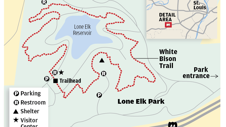 White Bison Trail In Lone Elk Park Map Media Stltoday Com Lone Elk Park Map