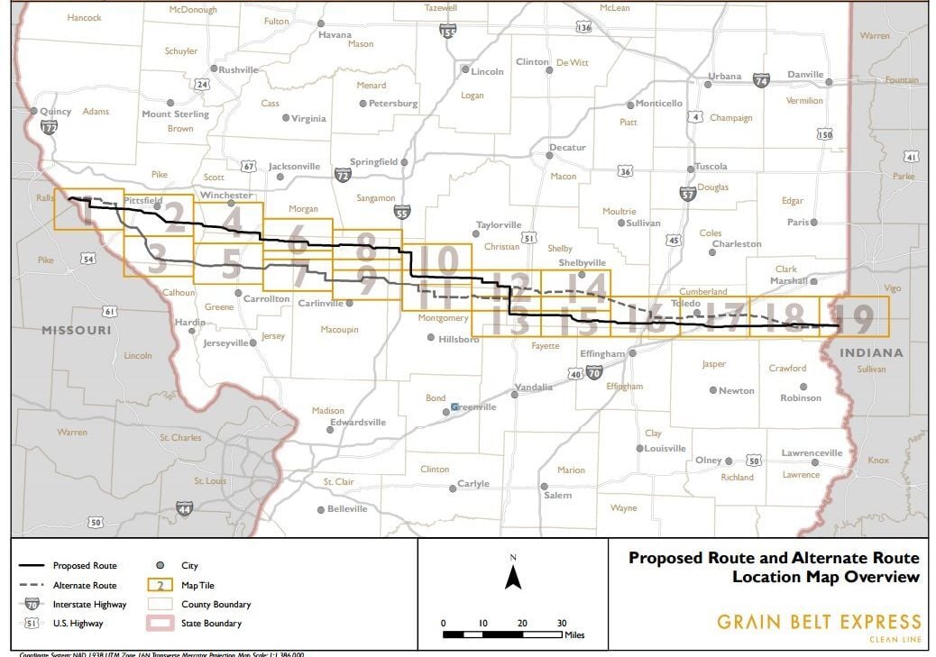 Grain Belt Express Illinois route proposal