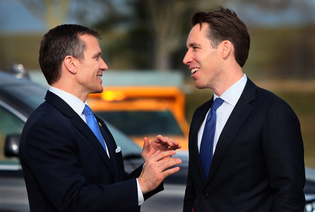 Greitens, Hawley on hand for Trump visit