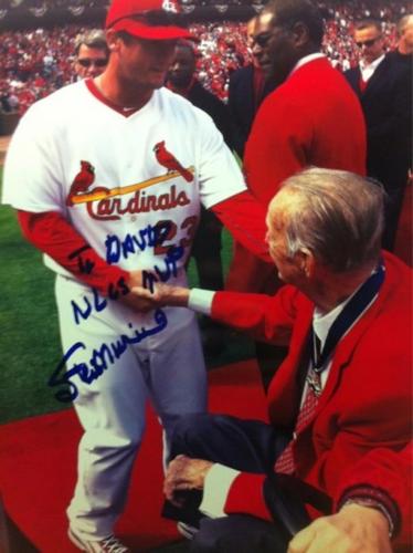 Musial autographs photo for Freese