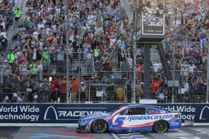 Racers compete in the Enjoy Illinois 300 NASCAR Cup Series at the World Wide Technology Raceway