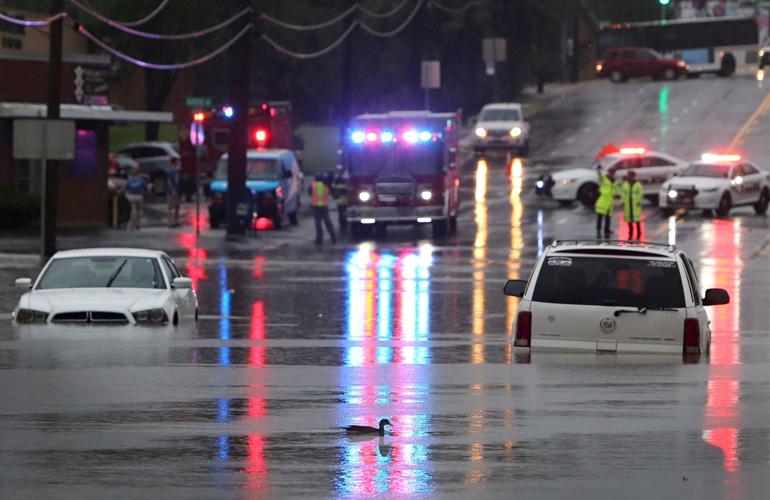 Flooding closes S. Hanley Road in Brentwood