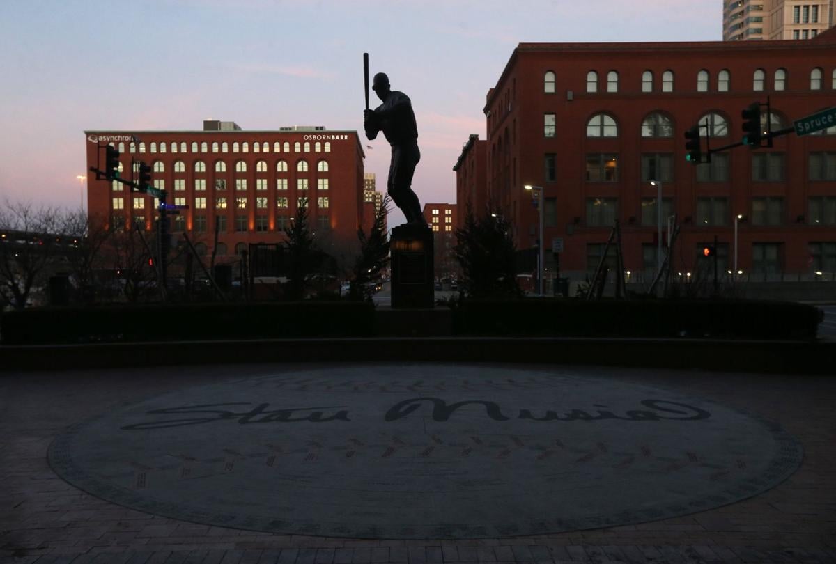 A Statue Of Stan Musial Outside Busch Stadium, St. Louis, Missouri