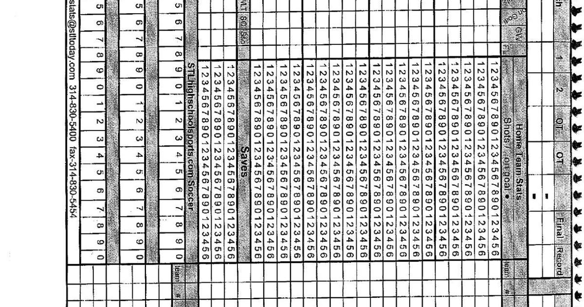 Soccer Score And Stats Sheet