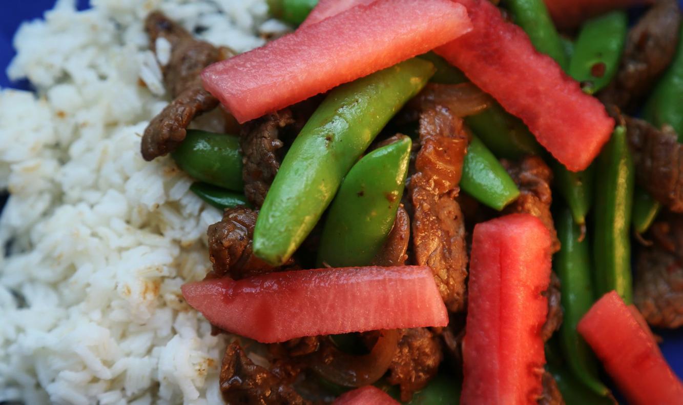Beef and Watermelon Stir-fry