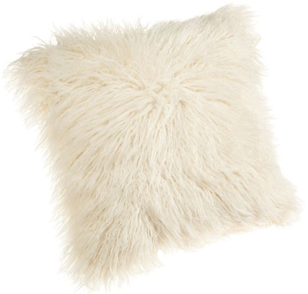 white fluffy throw pillow