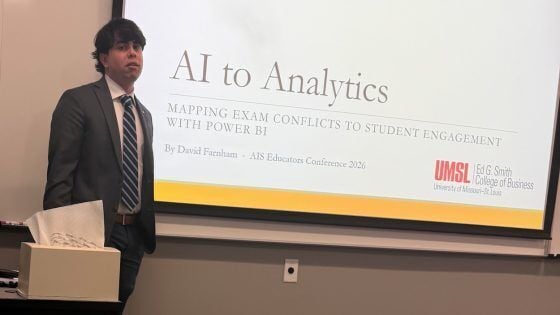 Accounting student David Farnham reaping rewards from his decision to transfer to UMSL