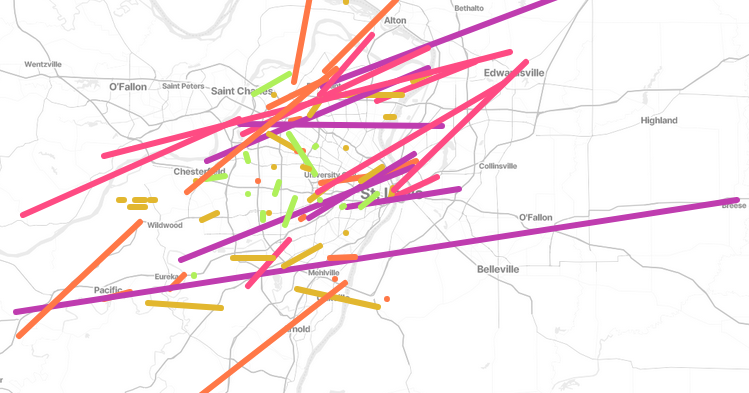 See a map of tornadoes that have struck the St. Louis area since 1871