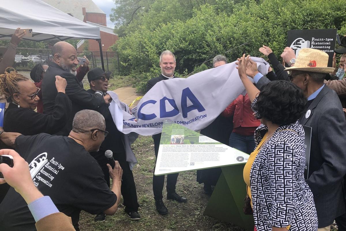 Unveiling of historic marker at the site of Pruitt-Igoe