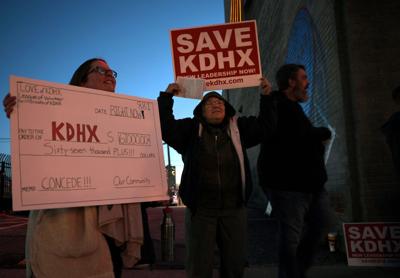 Supporters protest outside KDHX
