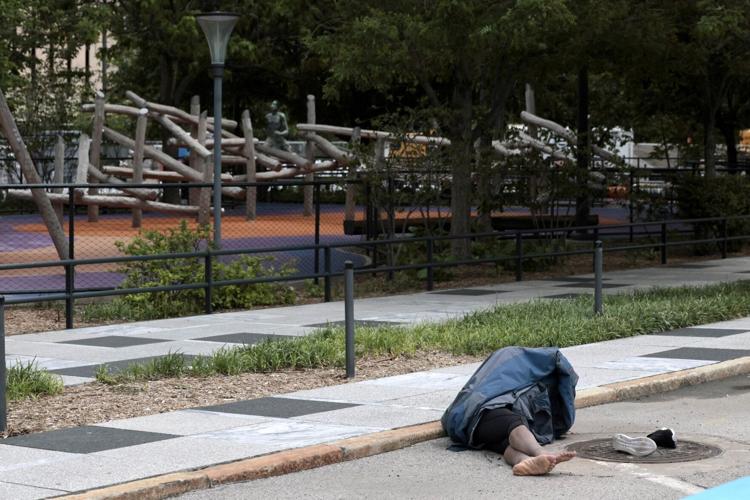 Homeless at Kiener Plaza
