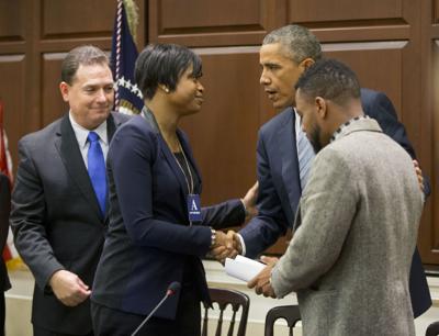 Barack Obama, Brittany Packnett, Richard Beary, Phil Agnew