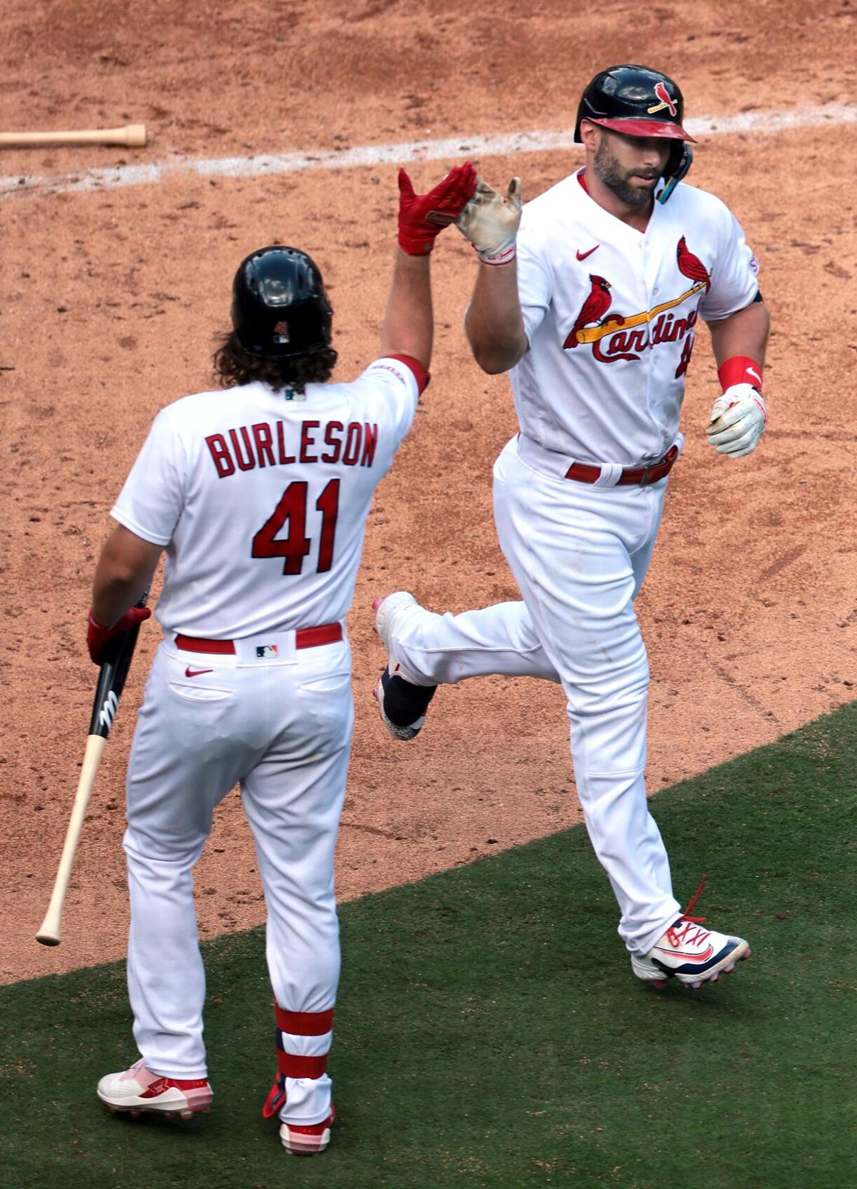 St. Louis Cardinals right fielder Jordan Walker reacts after hitting  News Photo - Getty Images