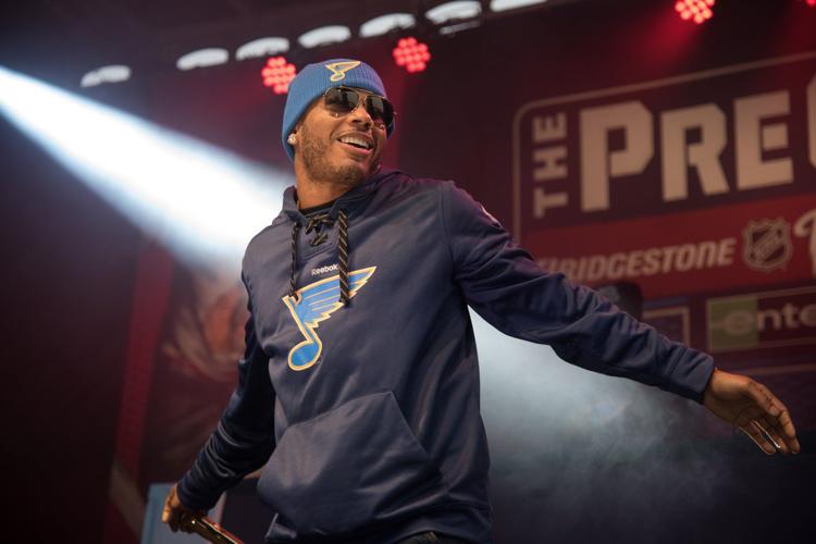 Nelly performs at tailgate party for NHL Winter Classic