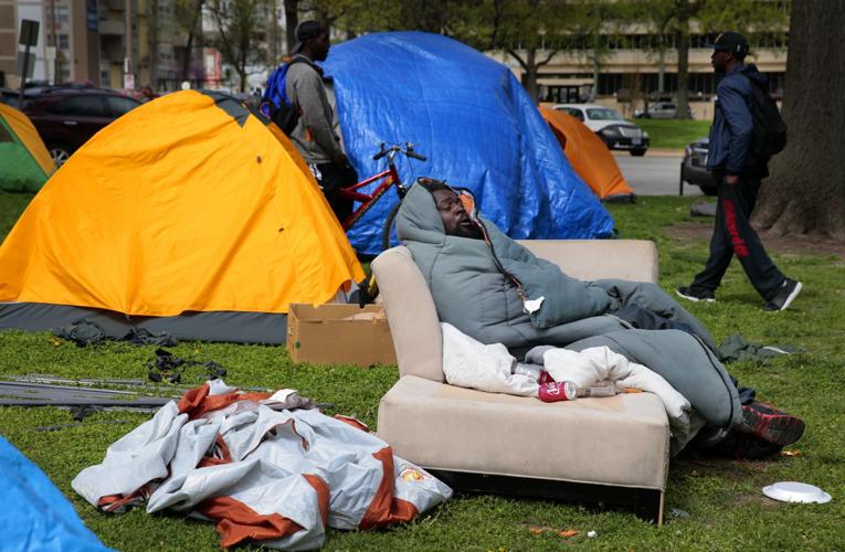 City tries to close downtown homeless camp despite CDC guidelines