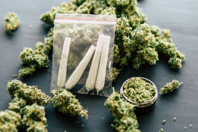 Marijuana joints and buds