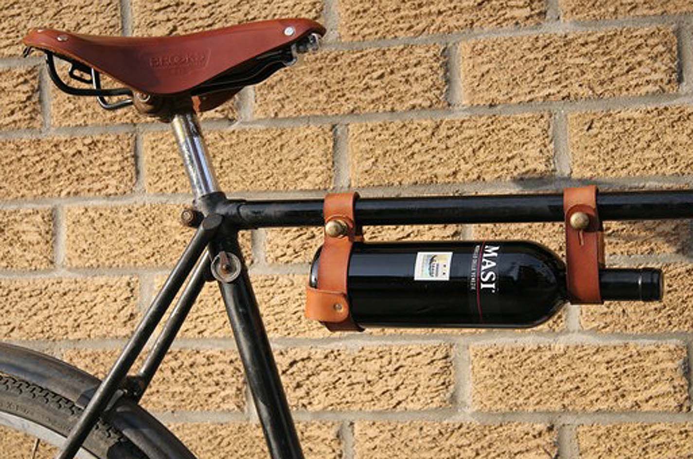 leather bike bottle holder