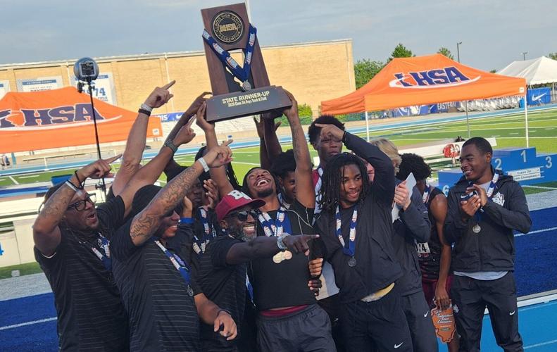 Belleville West track celebrates, 2026