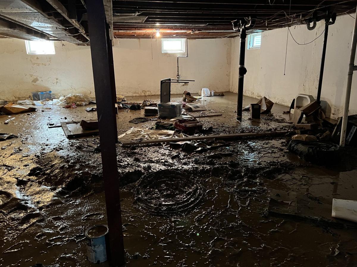 Flooded home on Groby Road in University City