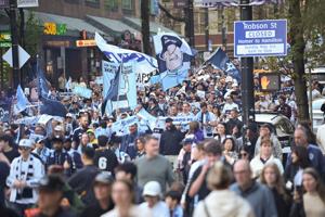 Apr 25, 2026; Vancouver, British Columbia, CAN; Vancouver Whitecaps FC fans gather for a Save the Caps rally prior to the game against the Colorado Rapids at BC Place.