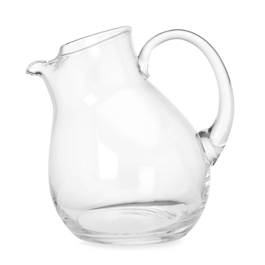 Large Tilted Glass Pitcher