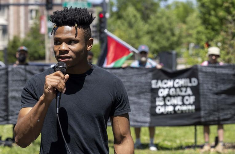 Press conference after Palestine protest arrests at Washington University