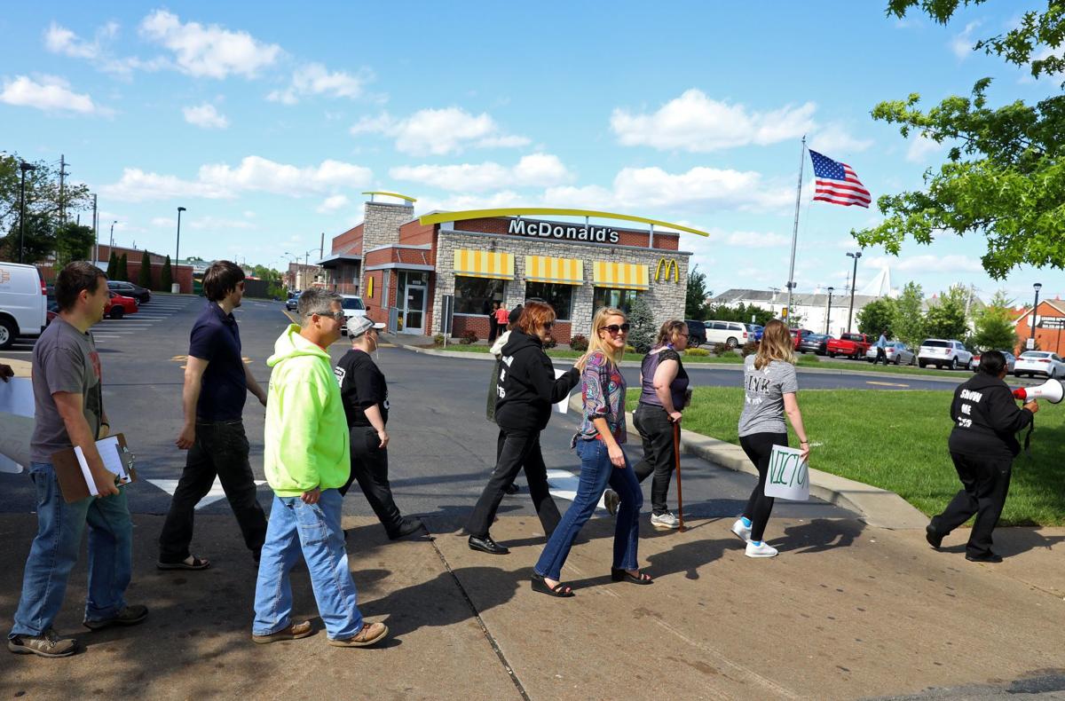 Minimum wage workers protest for $15