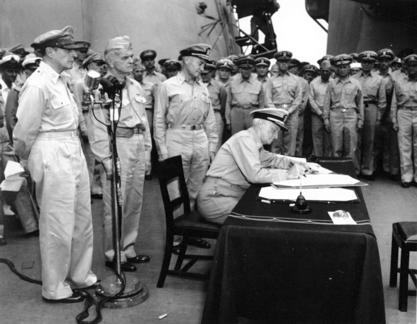 Sept. 2, 1945: Surrender on the battleship Missouri, the end to World ...