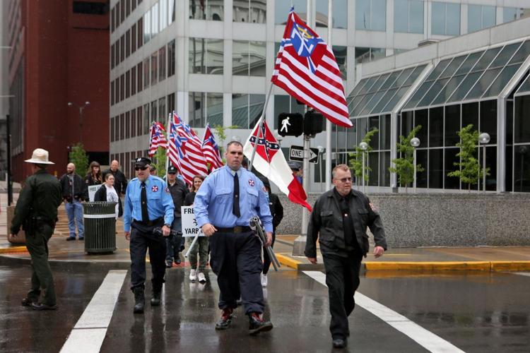 White supremacist group face off with activists in St. Louis