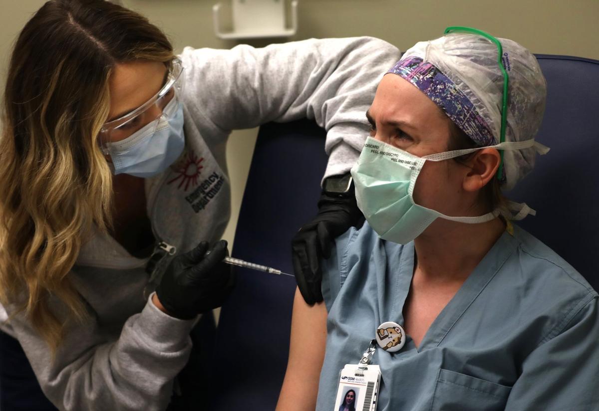 SSM Health Saint Louis University Hospital administers their 5000th dose of COVID-19 vaccine on Friday