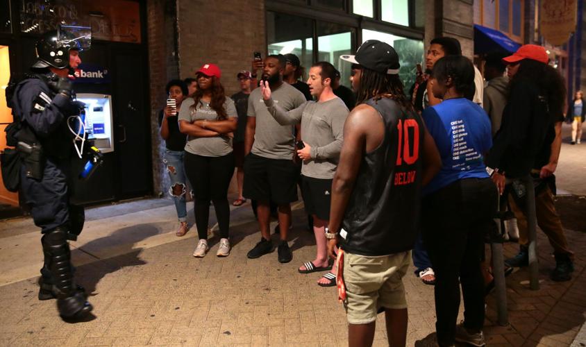 Officers shut down downtown entertainment district