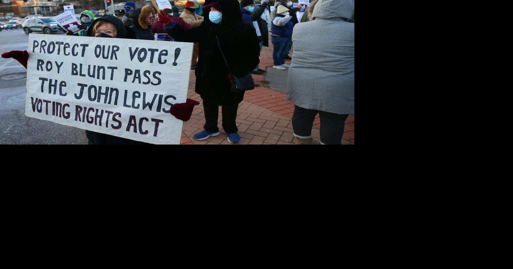 Voting rights advocates rally in Brentwood to mark Capitol riots