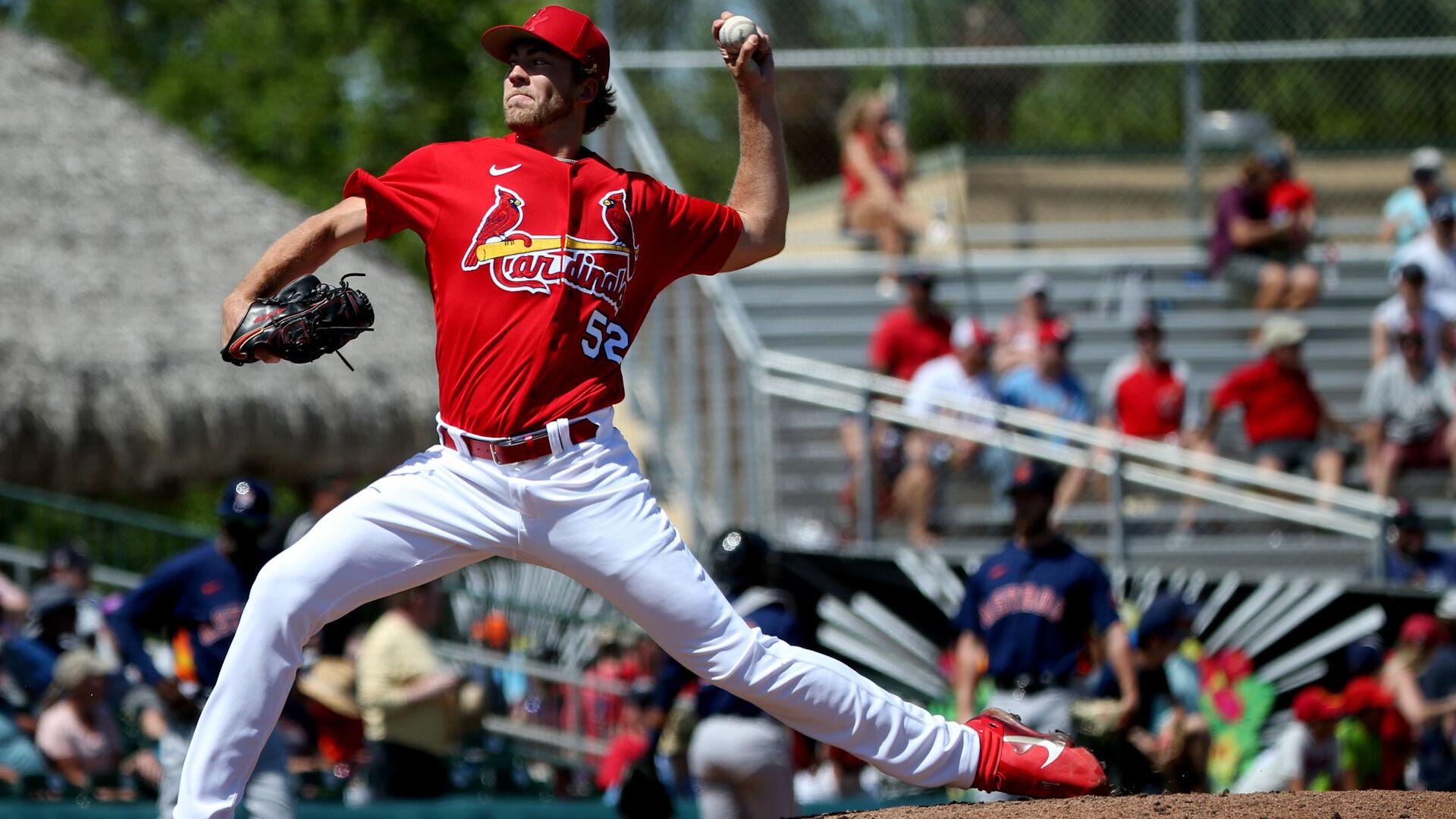 This is a 2022 photo of Alex Reyes of the St. Louis Cardinals baseball  team. This image reflects the St. Louis Cardinals active roster Saturday,  March 19, 2022, in Jupiter Fla., when