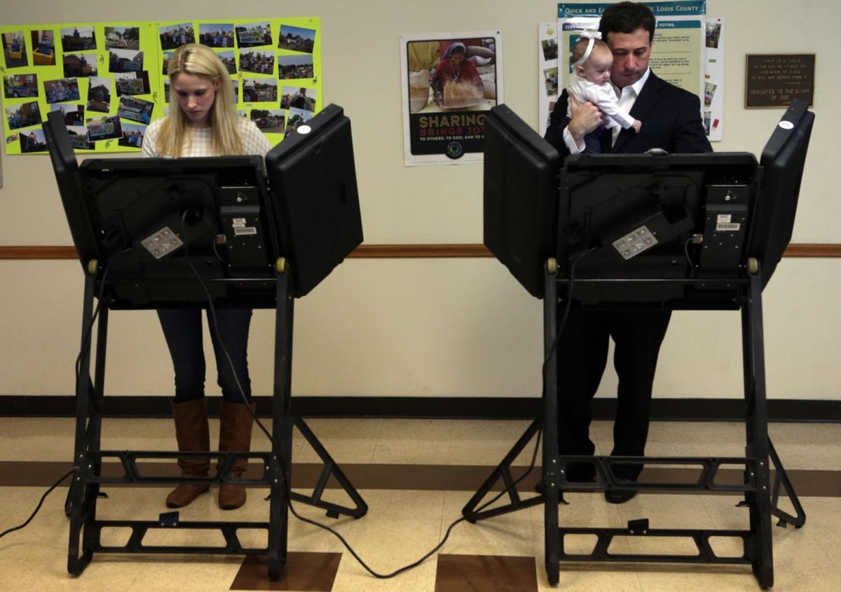 Steve Stenger votes at Affton Presbyterian Church