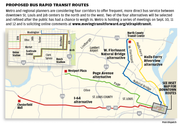 St. Louis regional planners look to bus rapid transit to provide vital ...