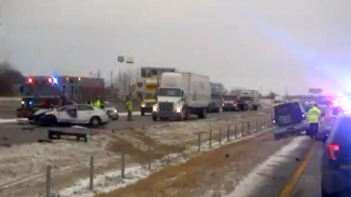 Twocar crash kills one and shuts down I70 in St. Charles County