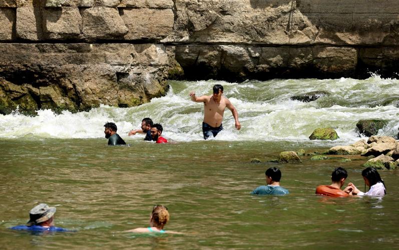 Swimming in Big River at Rockford Park