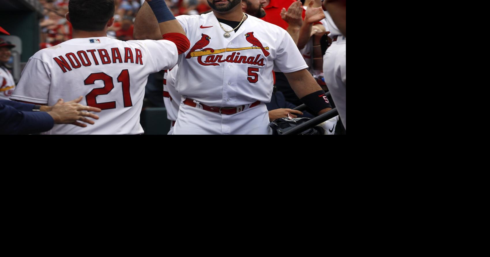 St. Louis Cardinals' Albert Pujols is shown May 10, 2006, during a baseball  game in St. Louis. The Cardinals placed Pujols on the 15-day disabled list  Sunday, June 4, 2006. Pujols will