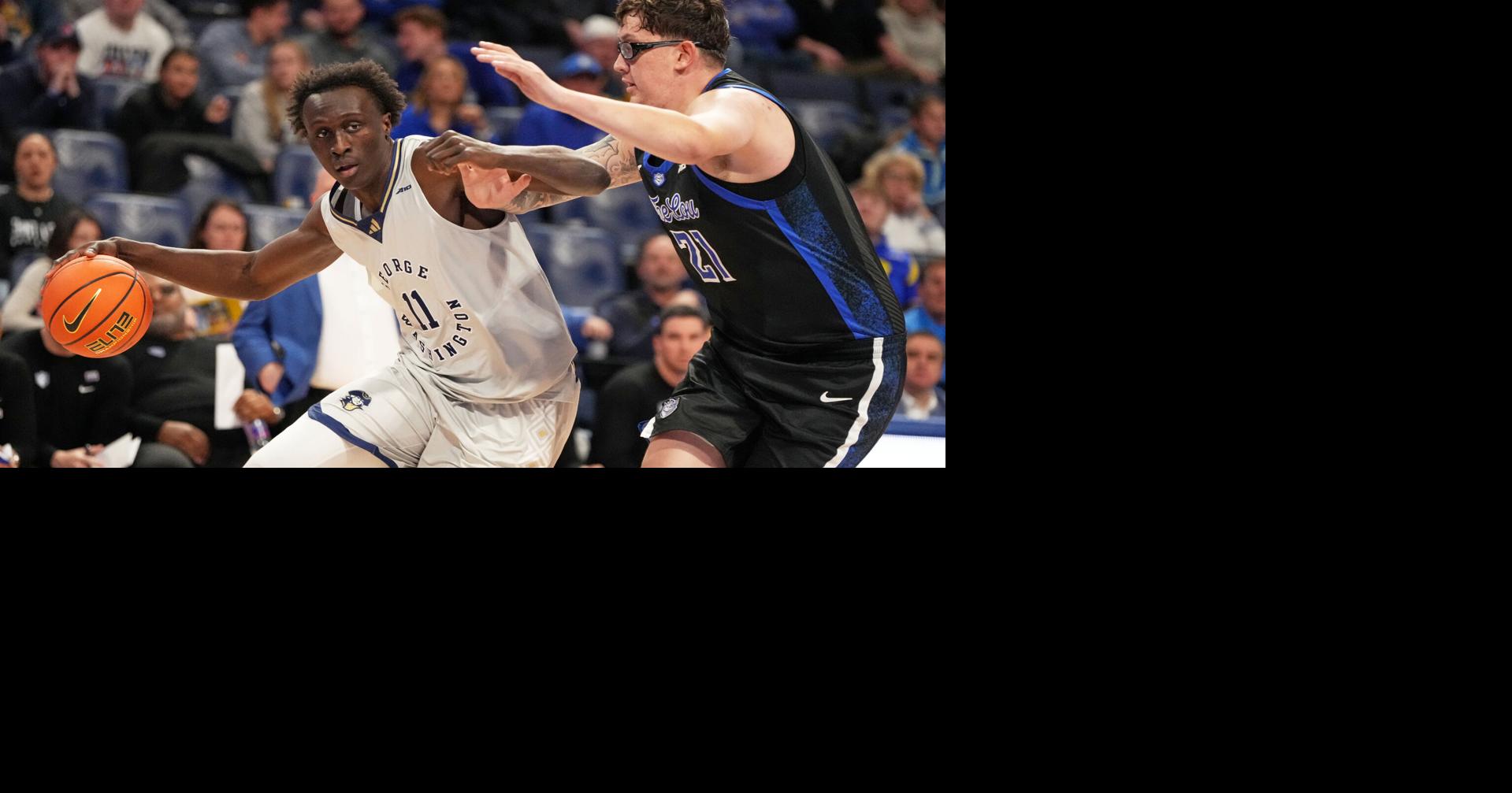 Robbie Avila hit a 3-pointer with 3.0 seconds to go as No. 21 SLU rallied to beat George Washington 79-76 for its 14th win in a row