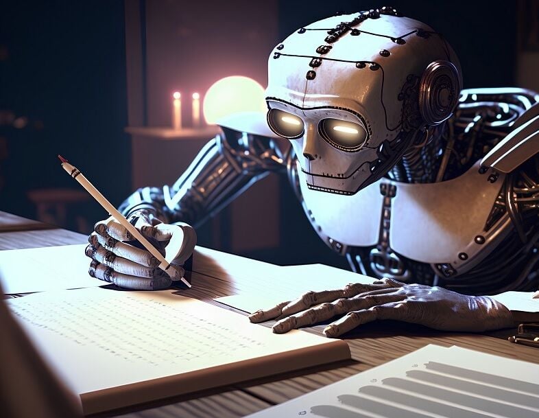 AI robot writing