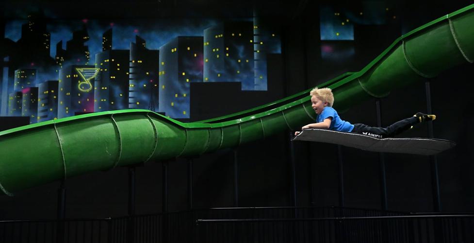 Flying and sliding at Slick City St. Louis West